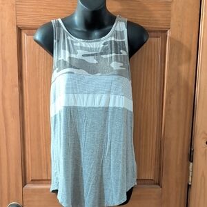 Maurices Gray and White Camouflage Tank Top